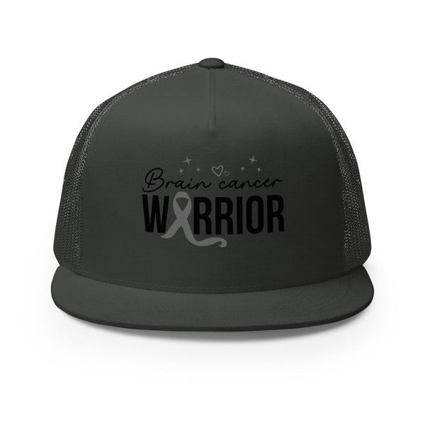 Brain Cancer Warrior Ribbon Trucker Cap - JohnVsGBMCharcoal