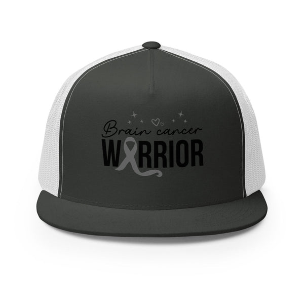Brain Cancer Warrior Ribbon Trucker Cap - JohnVsGBMCharcoal/ White