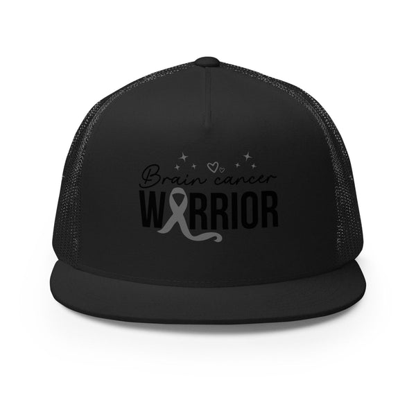 Brain Cancer Warrior Ribbon Trucker Cap - JohnVsGBMBlack