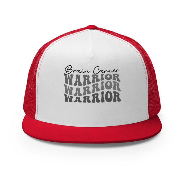 Brain Cancer Warrior Trucker Cap - JohnVsGBMRed/ White/ Red