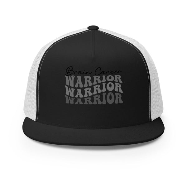 Brain Cancer Warrior Trucker Cap - JohnVsGBMBlack/ White