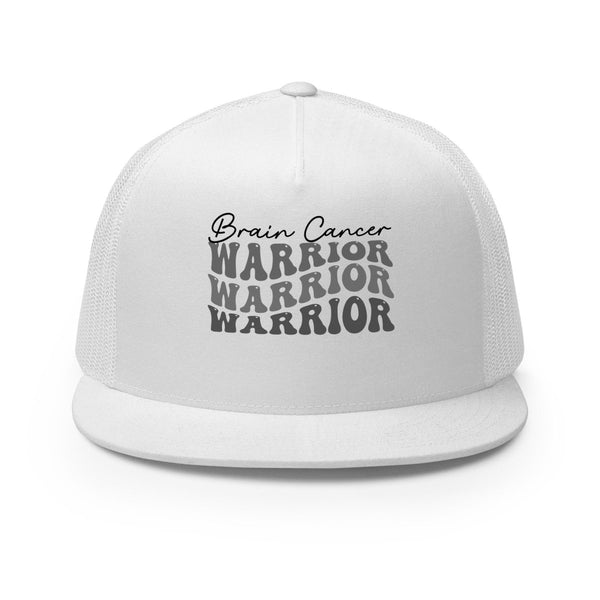 Brain Cancer Warrior Trucker Cap - JohnVsGBMWhite
