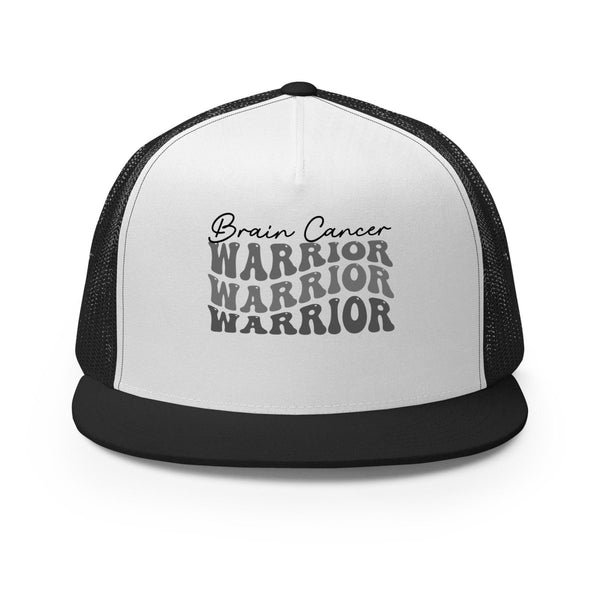 Brain Cancer Warrior Trucker Cap - JohnVsGBMBlack/ White/ Black