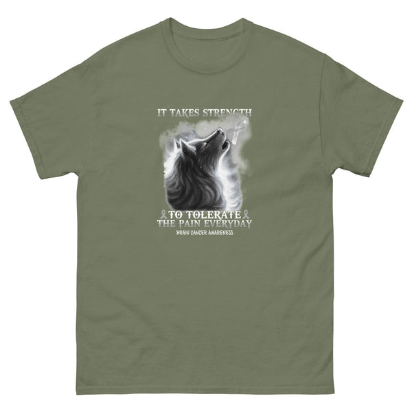 Brain Cancer Wolf Tee - JohnVsGBMMilitary GreenS