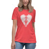 Brain Cancer Women's Angel Wings Tee - JohnVsGBMHeather RedS