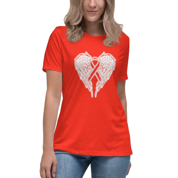 Brain Cancer Women's Angel Wings Tee - JohnVsGBMPoppyS