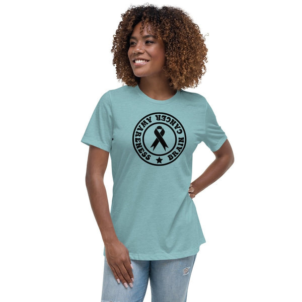 Brain Cancer Women's Awareness Tee - JohnVsGBMHeather Blue LagoonS