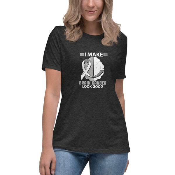 Brain Cancer Women's Brain Ribbon Tee - JohnVsGBMDark Grey HeatherS