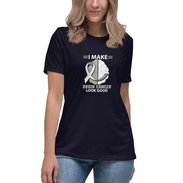 Brain Cancer Women's Brain Ribbon Tee - JohnVsGBMNavyS