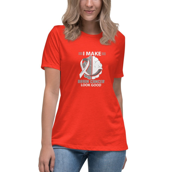 Brain Cancer Women's Brain Ribbon Tee - JohnVsGBMPoppyS