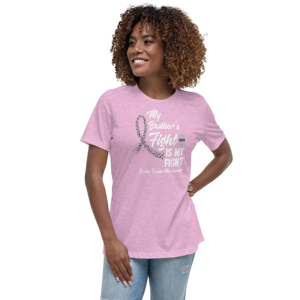 Brain Cancer Women's Brother's Tee - JohnVsGBMHeather Prism LilacS