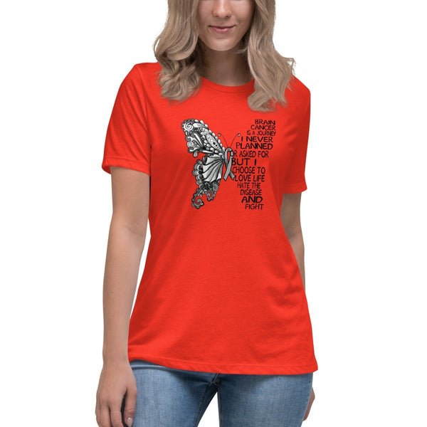 Brain Cancer Women's Butterfly Words Tee - JohnVsGBMPoppyS