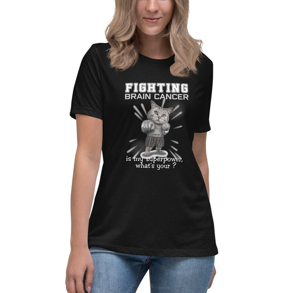 Brain Cancer Women's Cat Tee - JohnVsGBMBlackS