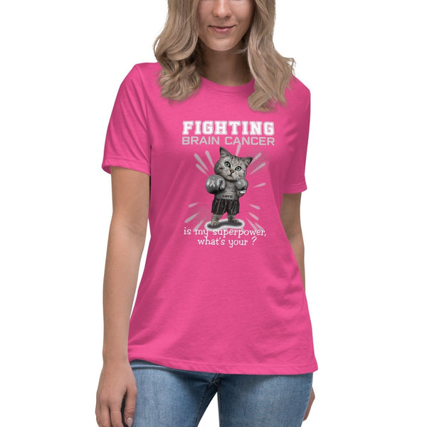 Brain Cancer Women's Cat Tee - JohnVsGBMBerryS