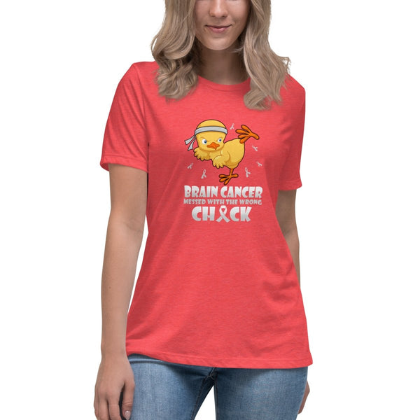Brain Cancer Women's Chick Tee - JohnVsGBMHeather RedS