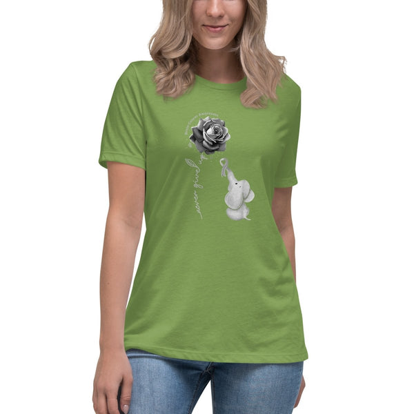 Brain Cancer Women's Elephant Flwr Tee - JohnVsGBMLeafS