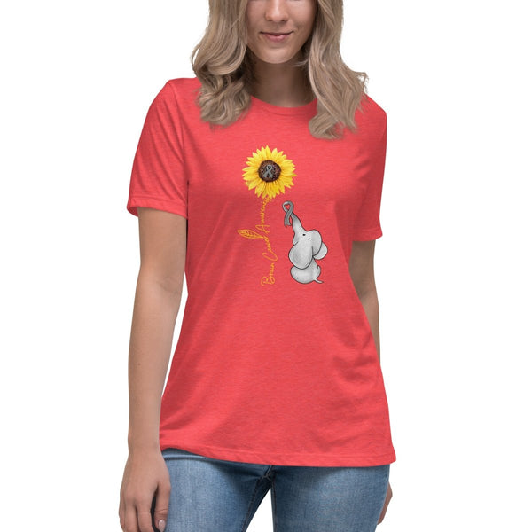 Brain Cancer Women's Elephant Tee - JohnVsGBMHeather RedS