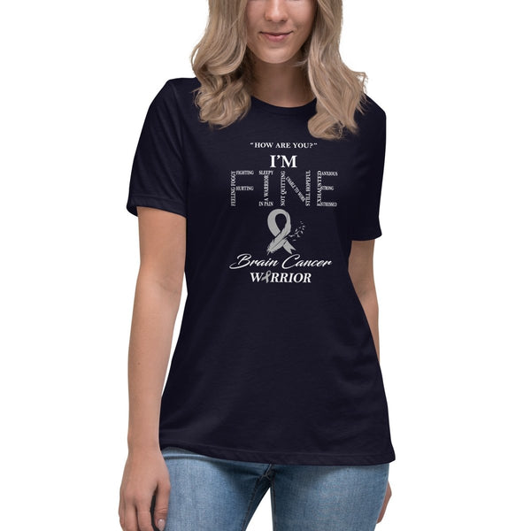 Brain Cancer Women's Fine Tee - JohnVsGBMNavyS