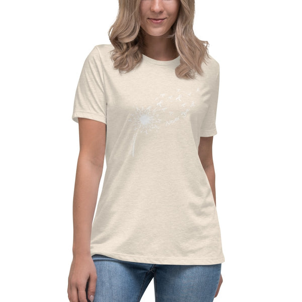 Brain Cancer Women's Flower Blow Tee - JohnVsGBMHeather Prism NaturalS