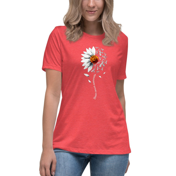 Brain Cancer Women's Flowering Tee - JohnVsGBMHeather RedS