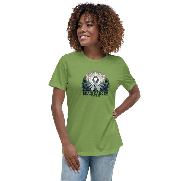 Brain Cancer Women's Forest Tee - JohnVsGBMLeafS
