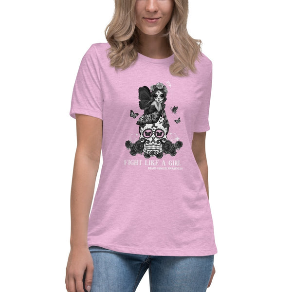 Brain Cancer Women's Girl Power Tee - JohnVsGBMHeather Prism LilacS