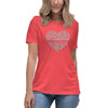 Brain Cancer Women's Heart Ribbon Tee - JohnVsGBMHeather RedS
