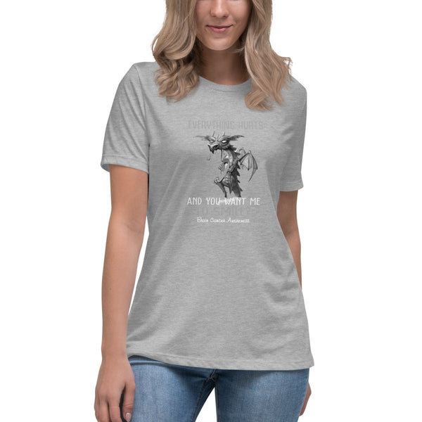 Brain Cancer Women's Hurts Tee - JohnVsGBMAthletic HeatherS