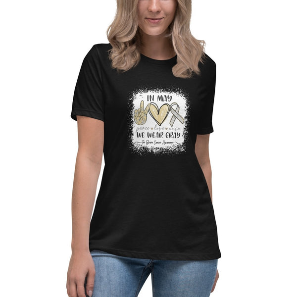 Brain Cancer Women's Peace Tee - JohnVsGBMBlackS