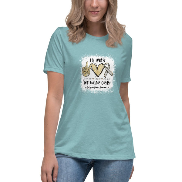 Brain Cancer Women's Peace Tee - JohnVsGBMHeather Blue LagoonS