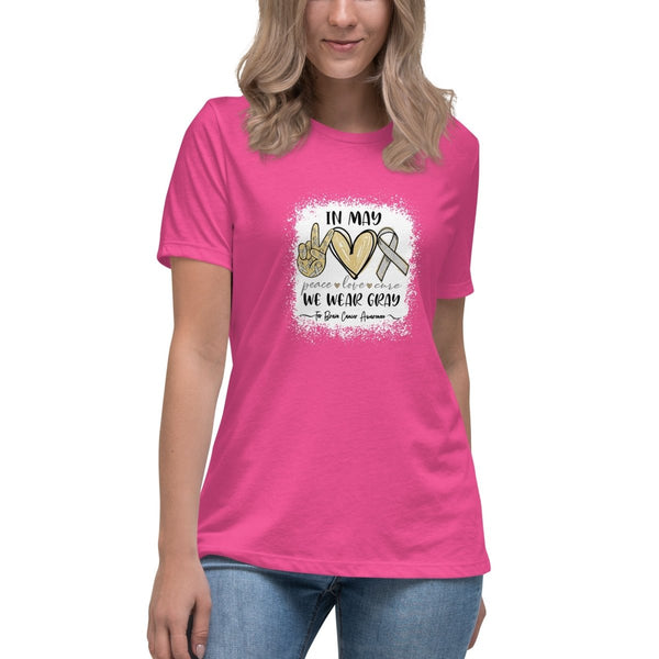 Brain Cancer Women's Peace Tee - JohnVsGBMBerryS