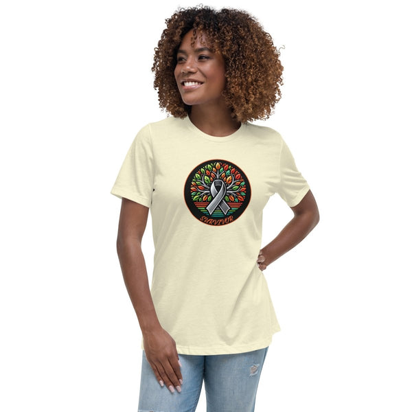 Brain Cancer Women's Retro Tree of Life Tee - JohnVsGBMCitronS
