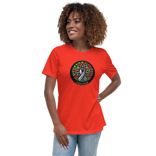 Brain Cancer Women's Retro Tree of Life Tee - JohnVsGBMPoppyS