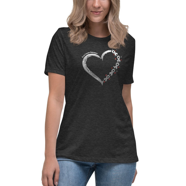 Brain Cancer Women's Ribbon H Tee - JohnVsGBMDark Grey HeatherS