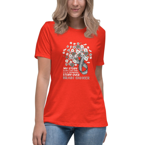 Brain Cancer Women's Story Daisy Tee - JohnVsGBMPoppyS