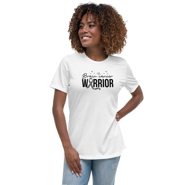 Brain Cancer Women's Warrior Tee - JohnVsGBMWhiteS