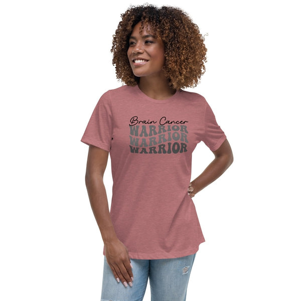 Brain Cancer Women's Warrior Tee - JohnVsGBMHeather MauveS
