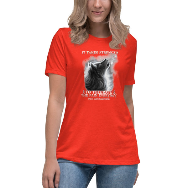 Brain Cancer Women's Wolf Tee - JohnVsGBMPoppyS
