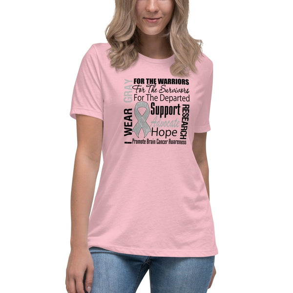 Brain Cancer Women's Words Support Tee - JohnVsGBMPinkS