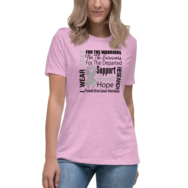 Brain Cancer Women's Words Support Tee - JohnVsGBMHeather Prism LilacS