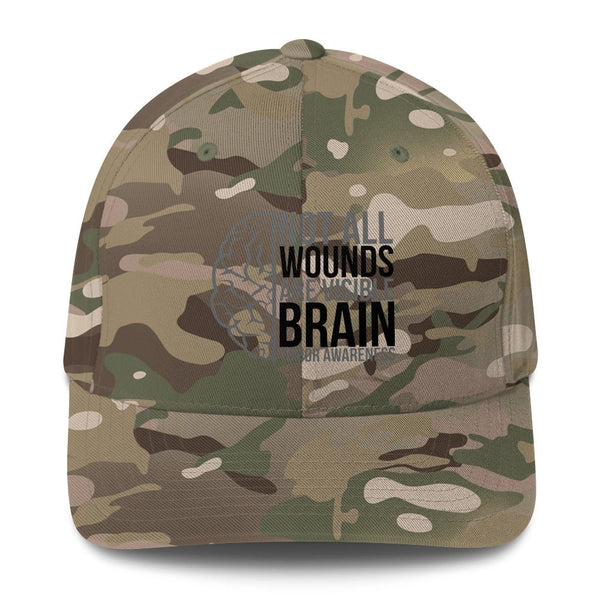 Brain Cancer Wounds Fitted Cap - JohnVsGBMMulticam GreenS/M