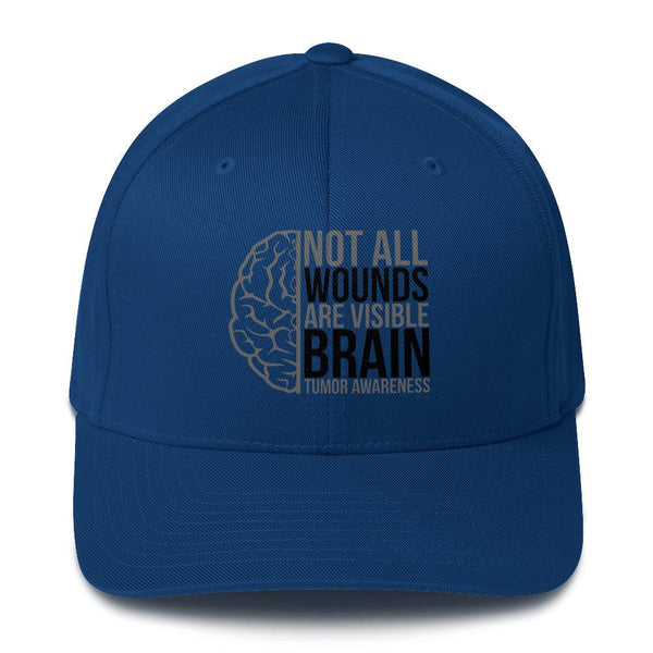 Brain Cancer Wounds Fitted Cap - JohnVsGBMRoyal BlueS/M
