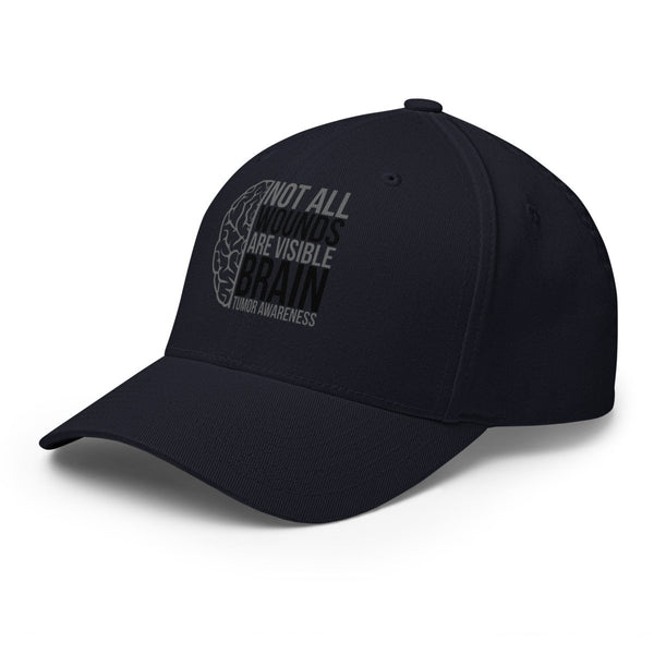 Brain Cancer Wounds Fitted Cap - JohnVsGBMDark NavyS/M
