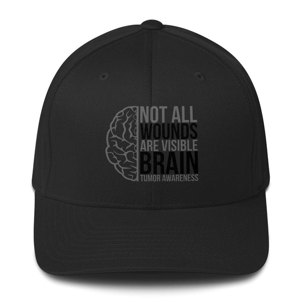 Brain Cancer Wounds Fitted Cap - JohnVsGBMBlackS/M
