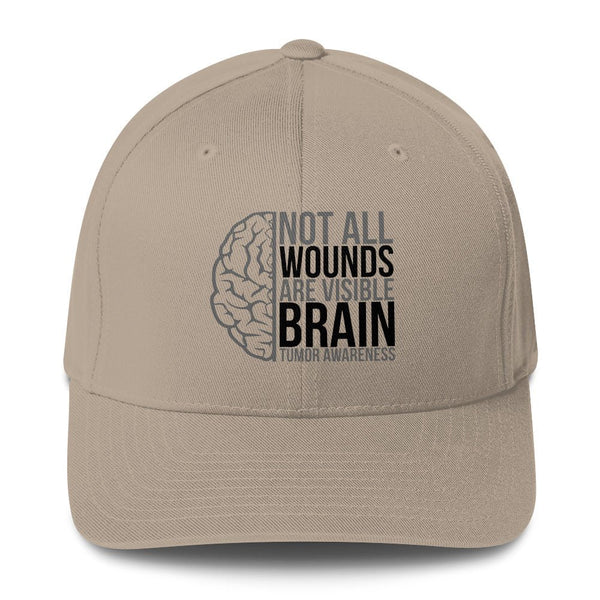 Brain Cancer Wounds Fitted Cap - JohnVsGBMKhakiS/M