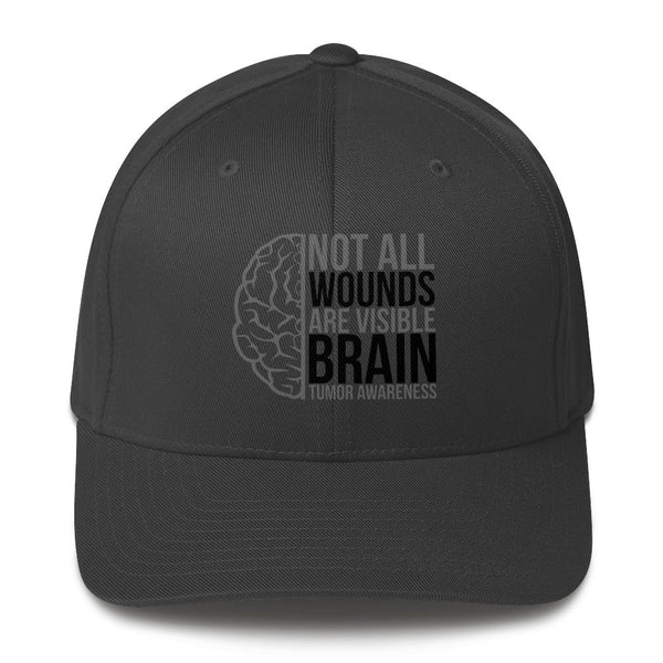 Brain Cancer Wounds Fitted Cap - JohnVsGBMDark GreyS/M