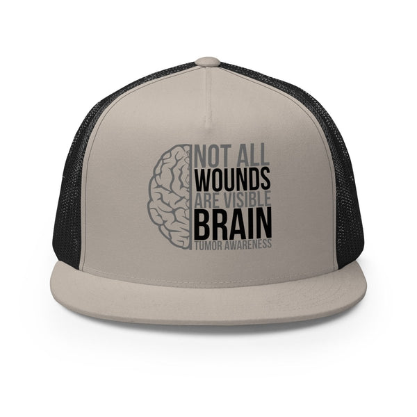 Brain Cancer Wounds Trucker Cap - JohnVsGBMSilver/ Black