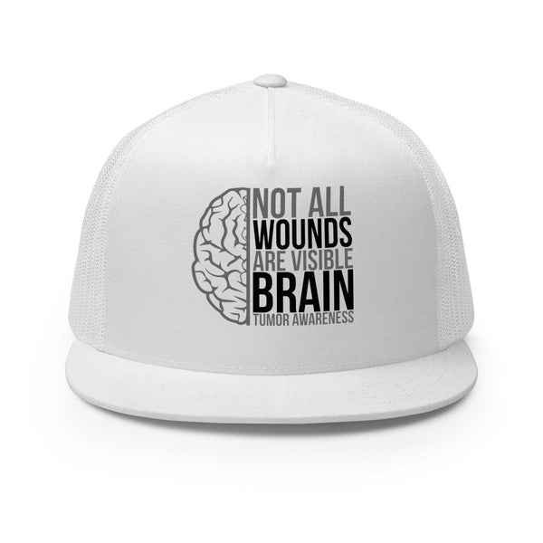 Brain Cancer Wounds Trucker Cap - JohnVsGBMWhite