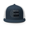 Brain Cancer Wounds Trucker Cap - JohnVsGBMNavy/ White