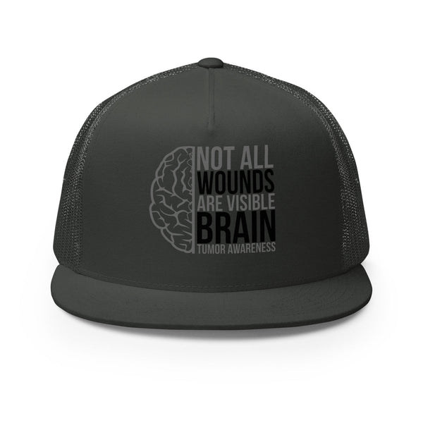 Brain Cancer Wounds Trucker Cap - JohnVsGBMCharcoal